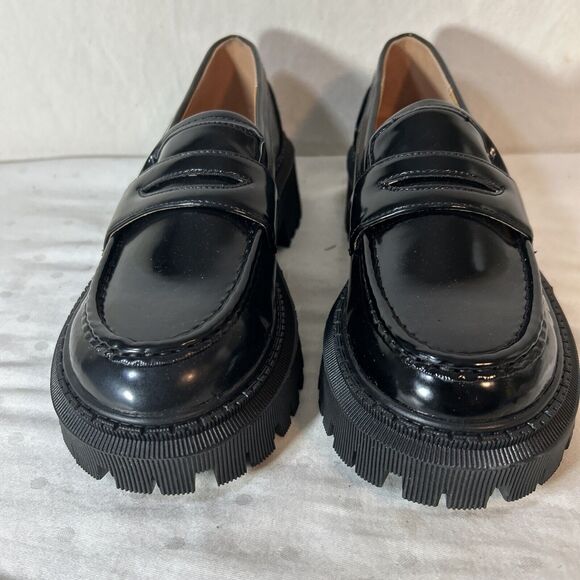Chunky Retro Loafers Women 5.5 Black - Picture 6 of 12